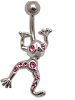 Moving dangle Frog silver navel rings with surgical steel bar