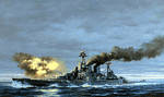 Battle of the Denmark Strait,<br>HMS Hood Opens Fire, May 24th, 1941<br>Signed by the sole surviving crew member Ted Briggs<br>by Marii Chernev