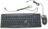 Black HK-810-HM-360 Multi-Media PS2 Keyboard & Mouse Combo