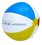 CB-418  16"  Orange/White/Yellow /Process Blue Beachball